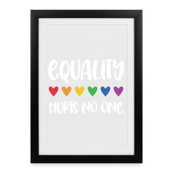 LGBT Pride Month - Equality Hurts No One - Framed poster (27 × 37 cm) - black - Front