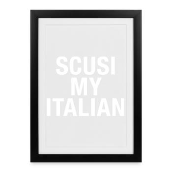 Italy Italian Language Language - Framed poster (27 × 37 cm) - black - Front