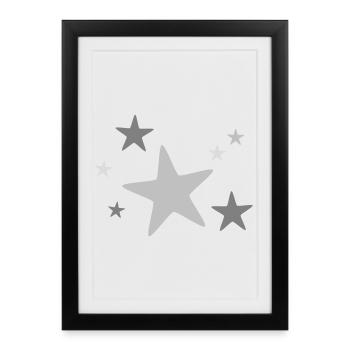 Groupe d’étoiles multicolore - Affiche encadrée (27 × 37 cm) - noir - Devant