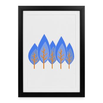 Arbres - Affiche encadrée (27 × 37 cm) - noir - Devant