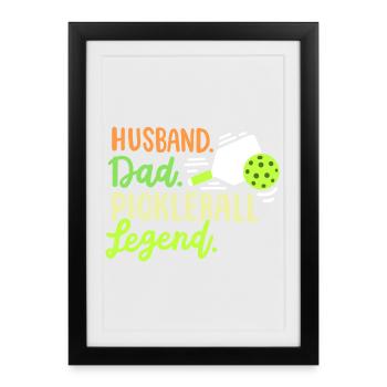 Pickleball-Spieler Vater und Ehemann - Gerahmtes Poster (27 × 37 cm) - Schwarz - Vorne