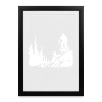 Croquis de VTT - Affiche encadrée (27 × 37 cm) - noir - Devant