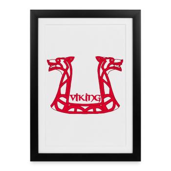 Viking Red Dragon - Framed poster (27 × 37 cm) - black - Front