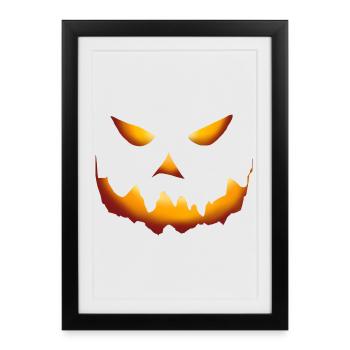 Pumpkin Halloween Grin - Framed poster (27 × 37 cm) - black - Front