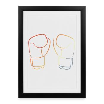 Gants de kickboxing - Affiche encadrée (27 × 37 cm) - noir - Devant