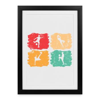 Football vintage – Solar Pulse - Affiche encadrée (27 × 37 cm) - noir - Devant