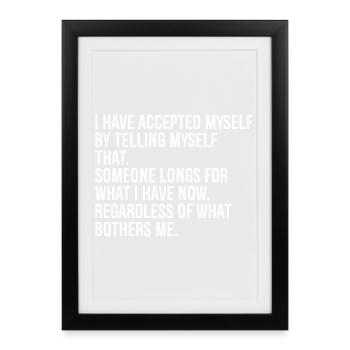 Je me suis acceptée en me disant que c’est - Affiche encadrée (27 × 37 cm) - noir - Devant