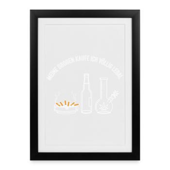 Mes drogues – tout à fait légales ! - Affiche encadrée (27 × 37 cm) - noir - Devant