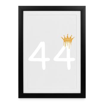 Imprimé couronne artistique numéro 44 pour des looks tendance - Affiche encadrée (27 × 37 cm) - noir - Devant