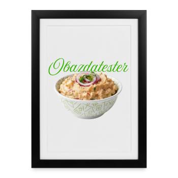 Purée de haricots aux oignons et poivrons - Affiche encadrée (27 × 37 cm) - noir - Devant