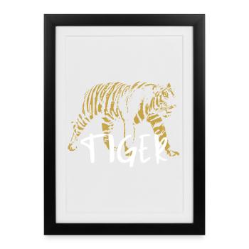 Wild Tiger Vintage Illustration - Framed poster (27 × 37 cm) - black - Front