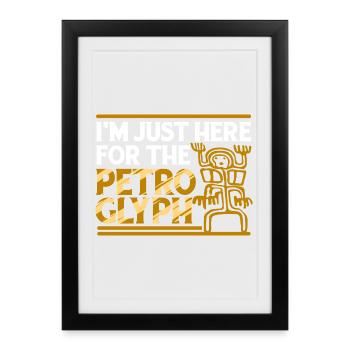 Petroglyph Petroglyphs Pictographs - Framed poster (27 × 37 cm) - black - Front