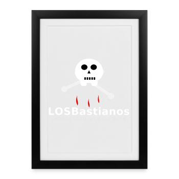 LosBastiano's "Bloody Night" – Skull & Bones - Framed poster (27 × 37 cm) - black - Front
