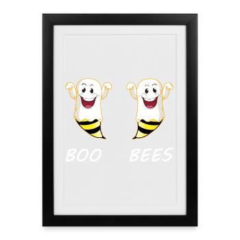 Boo Bees Halloween Couple - Framed poster (27 × 37 cm) - black - Front