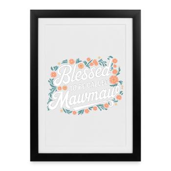 pour être appelé Mawmaw Floral Design - Affiche encadrée (27 × 37 cm) - noir - Devant