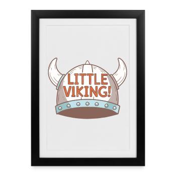 Casque Viking Humoristique Enfant - Affiche encadrée (27 × 37 cm) - noir - Devant