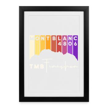 TMB Tour de Mont Blanc Montblanc Finisher - Affiche encadrée (27 × 37 cm) - noir - Devant