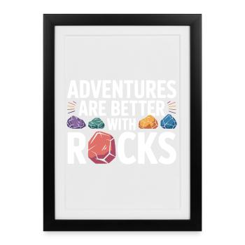 Collecte de roches Rockhound Rock Collector Géologie - Affiche encadrée (27 × 37 cm) - noir - Devant