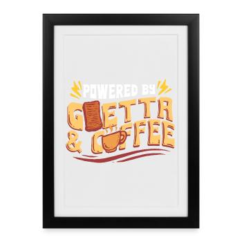 Saucisse Goetta Powered By Goetta & Coffee - Affiche encadrée (27 × 37 cm) - noir - Devant