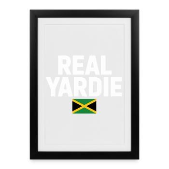 Real Yardie Jamaican Flag Tee - Framed poster (27 × 37 cm) - black - Front