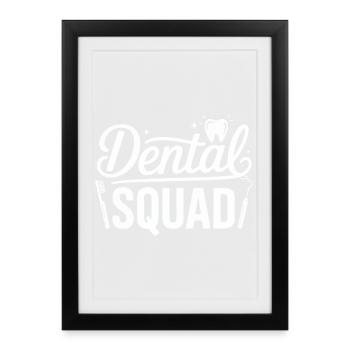 Chemise à logo Dental Squad – Zahnhelden - Affiche encadrée (27 × 37 cm) - noir - Devant