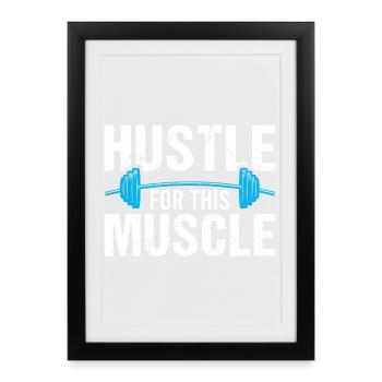Bodybuilding Fitness Vintage Gym Athleten Workout - Gerahmtes Poster (27 × 37 cm) - Schwarz - Vorne