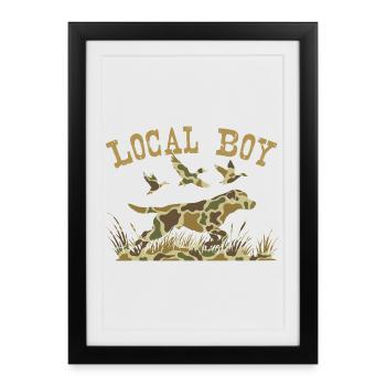 Garçon local Labrador Retriever Chasse en plein air - Affiche encadrée (27 × 37 cm) - noir - Devant