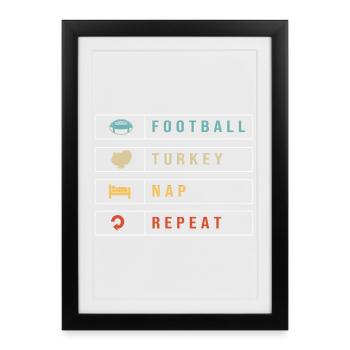 Papa Grand-père Grand-père Thanksgiving Père - Affiche encadrée (27 × 37 cm) - noir - Devant