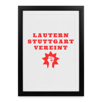 Kaiserslautern and Stuttgart united - Framed poster (27 × 37 cm) - black - Front