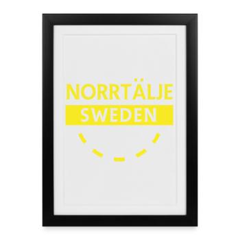 Norrtälje Suède Logo rond - Affiche encadrée (27 × 37 cm) - noir - Devant