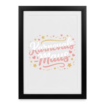Souris de carnaval Souris de Cologne Souris de carnaval - Affiche encadrée (27 × 37 cm) - noir - Devant