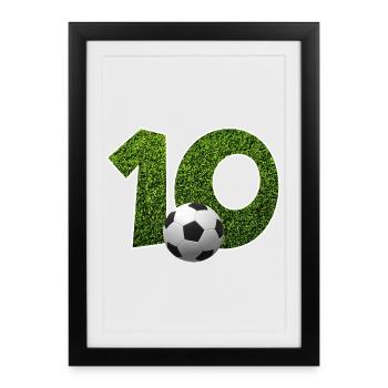 NON. 10 NUMÉRO 10 FOOTBALL 10E ANNIVERSAIRE - Affiche encadrée (27 × 37 cm) - noir - Devant