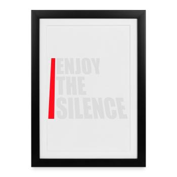 Enjoy The Silence Saying Calm Silence Introvert - Framed poster (27 × 37 cm) - black - Front