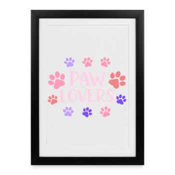 Pastel Animal Paw Lover - Framed poster (27 × 37 cm) - black - Front