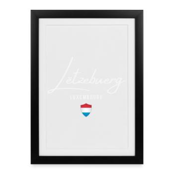 I love Luxembourg, born in Luxembourg - Framed poster (27 × 37 cm) - black - Front