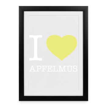 J’adore la compote de pommes - Affiche encadrée (27 × 37 cm) - noir - Devant