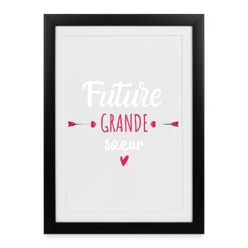 Future grande sœur - idée cadeau annonce grossesse - Affiche encadrée (27 × 37 cm) - noir - Devant