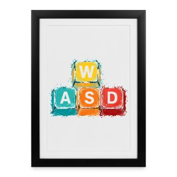 WASD Gaming Buttons - Framed poster (27 × 37 cm) - black - Front
