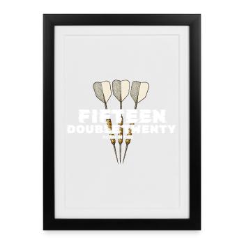 Vintage 1955 Darts Checkout - Framed poster (27 × 37 cm) - black - Front