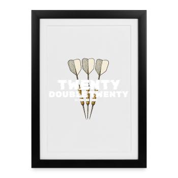 Vintage 1960's Darts Checkout - Framed poster (27 × 37 cm) - black - Front