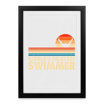 Natation Sports nautiques Float Gifts - Affiche encadrée (27 × 37 cm) - noir - Devant