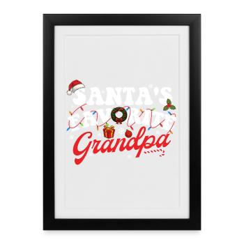 Santa’s Favorite Grandpa Funny Christmas Papa Gift - Framed poster (27 × 37 cm) - black - Front