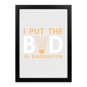 Badminton - Framed poster (27 × 37 cm) - black - Front