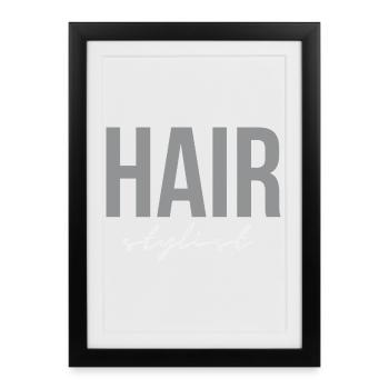 Coiffeuse de mariage – Coiffeuse de mariée beauté - Affiche encadrée (27 × 37 cm) - noir - Devant