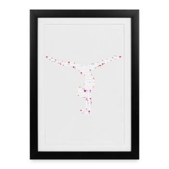 Cadeau de gymnastique pour gymnaste - Drôle - Affiche encadrée (27 × 37 cm) - noir - Devant
