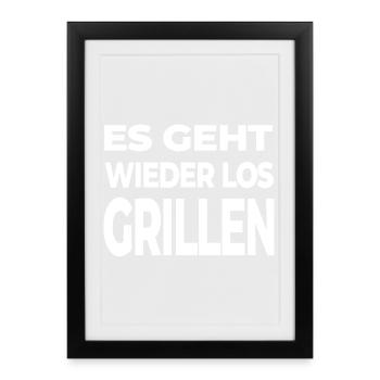 Grillen - Gerahmtes Poster (27 × 37 cm) - Schwarz - Vorne