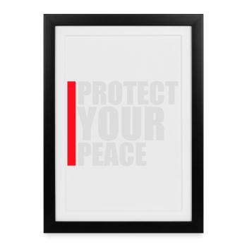 Protect Your Peace Mental Health Mindfulness - Framed poster (27 × 37 cm) - black - Front