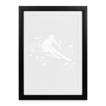 Ski alpin Sports d’hiver Ski nordique - Affiche encadrée (27 × 37 cm) - noir - Devant