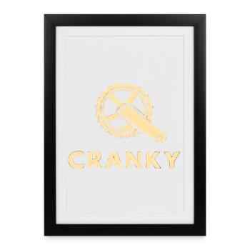 Grumpy Cranky Bicycle Crank Motif - Framed poster (27 × 37 cm) - black - Front