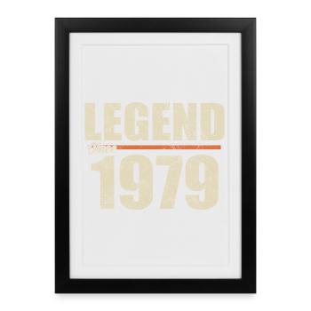 Anniversaire 1979 | Légende depuis 1979 - Affiche encadrée (27 × 37 cm) - noir - Devant